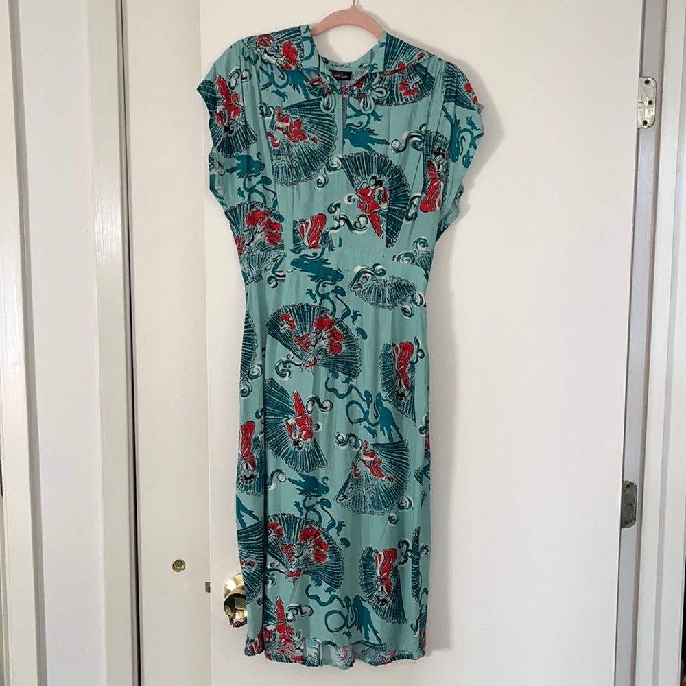 Trashy Dive Absinthe Black Fans Dress NWT